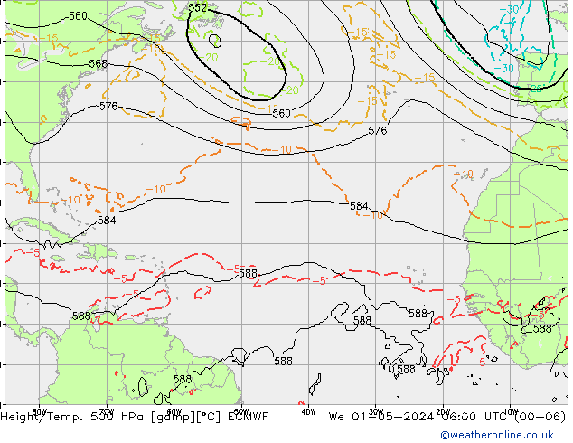 Height/Temp. 500 hPa ECMWF  01.05.2024 06 UTC