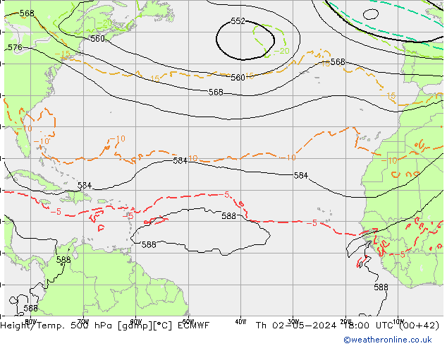 Z500/Yağmur (+YB)/Z850 ECMWF Per 02.05.2024 18 UTC