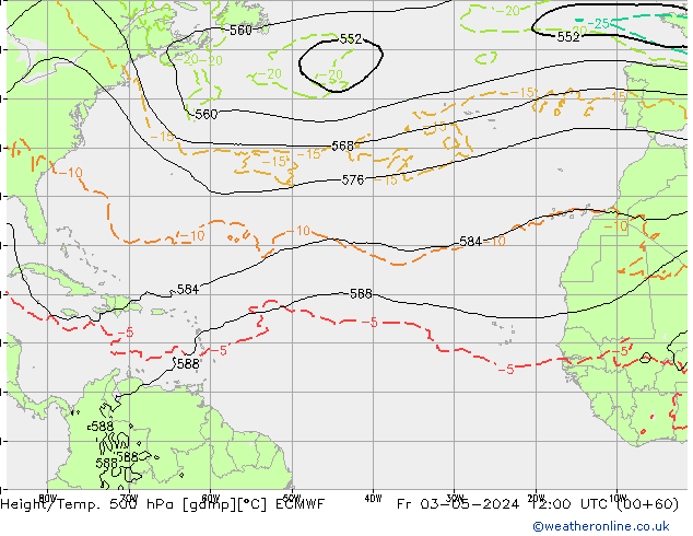 Z500/Regen(+SLP)/Z850 ECMWF vr 03.05.2024 12 UTC