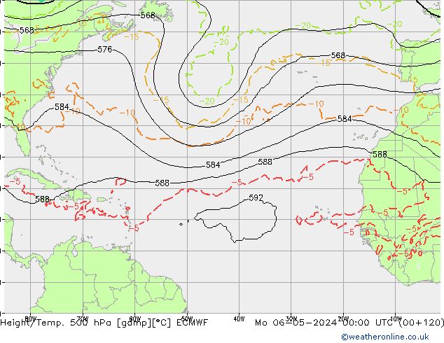 Z500/Rain (+SLP)/Z850 ECMWF Mo 06.05.2024 00 UTC