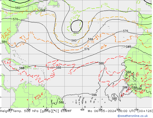 Hoogte/Temp. 500 hPa ECMWF ma 06.05.2024 06 UTC