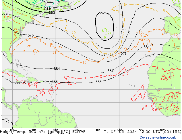 Z500/Rain (+SLP)/Z850 ECMWF ��� 07.05.2024 12 UTC