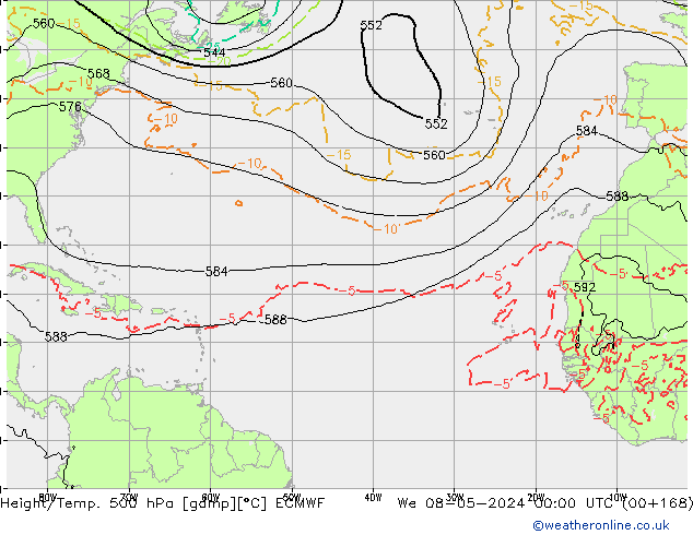 Z500/Rain (+SLP)/Z850 ECMWF St 08.05.2024 00 UTC