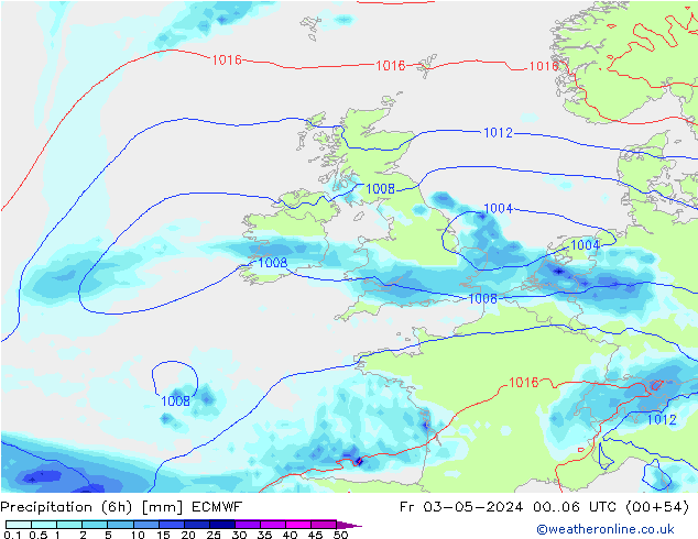 Z500/Yağmur (+YB)/Z850 ECMWF Cu 03.05.2024 06 UTC