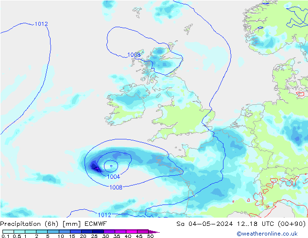 Z500/Rain (+SLP)/Z850 ECMWF Sa 04.05.2024 18 UTC