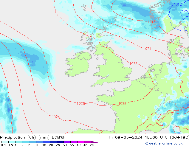 Z500/Rain (+SLP)/Z850 ECMWF  09.05.2024 00 UTC