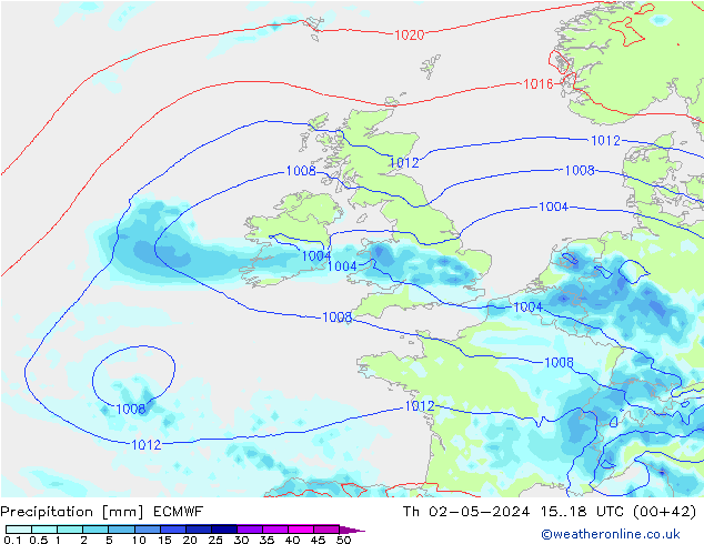 Srážky ECMWF Čt 02.05.2024 18 UTC