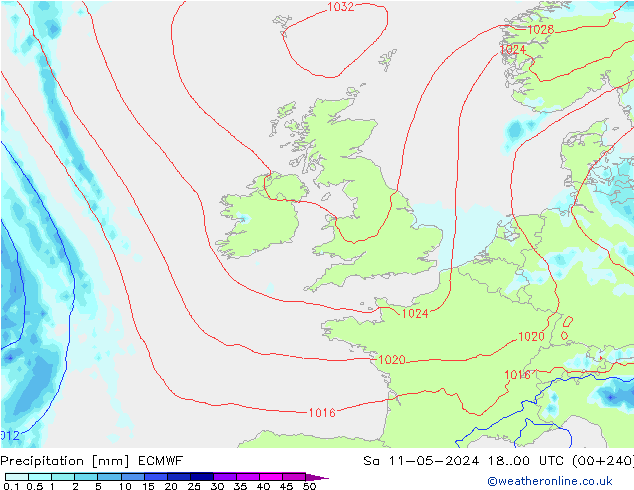 осадки ECMWF сб 11.05.2024 00 UTC