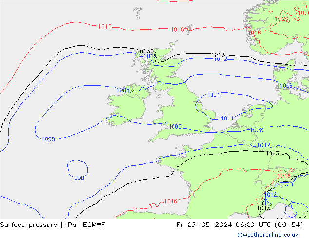 Luchtdruk (Grond) ECMWF vr 03.05.2024 06 UTC