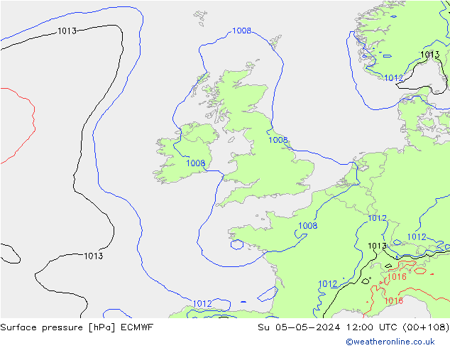 Surface pressure ECMWF Su 05.05.2024 12 UTC