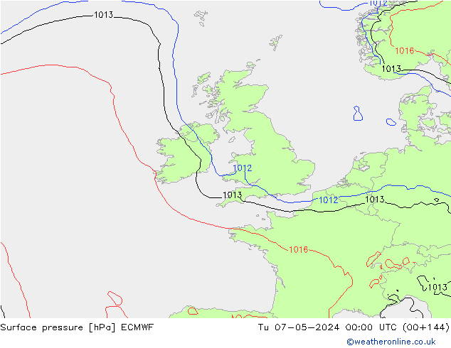 приземное давление ECMWF вт 07.05.2024 00 UTC