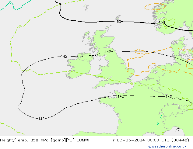 Z500/Rain (+SLP)/Z850 ECMWF Sex 03.05.2024 00 UTC