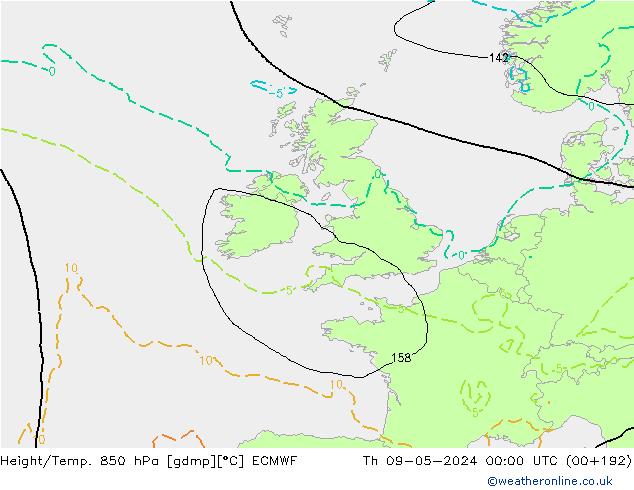 Z500/Rain (+SLP)/Z850 ECMWF  09.05.2024 00 UTC