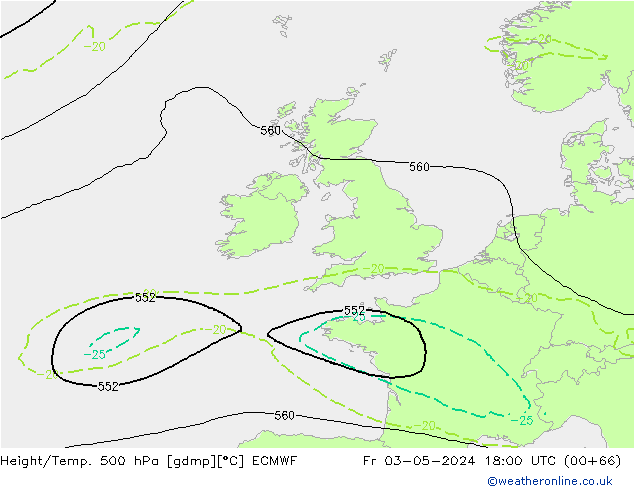 Z500/Yağmur (+YB)/Z850 ECMWF Cu 03.05.2024 18 UTC