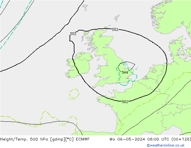 Z500/Rain (+SLP)/Z850 ECMWF Mo 06.05.2024 06 UTC