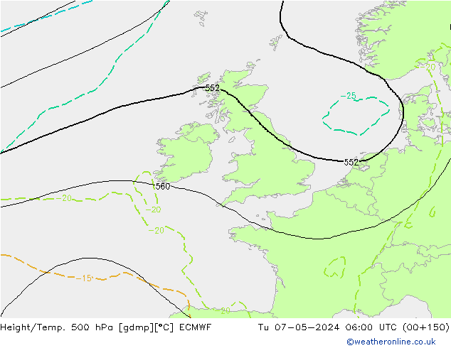 Z500/Rain (+SLP)/Z850 ECMWF Tu 07.05.2024 06 UTC