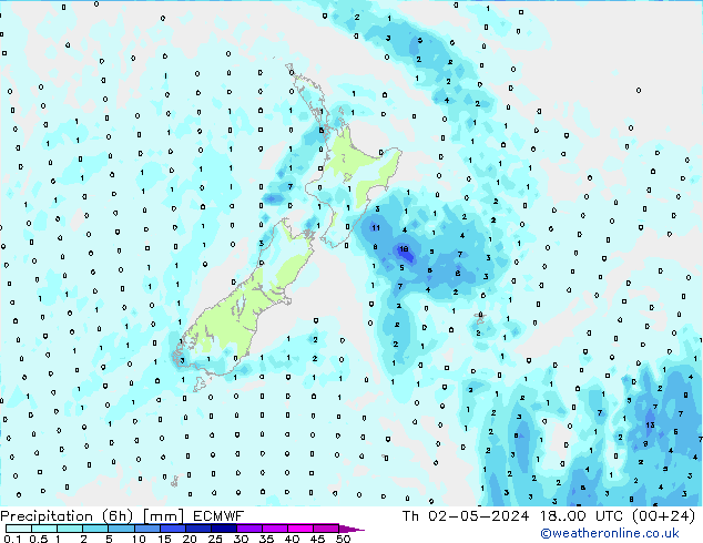 Z500/Rain (+SLP)/Z850 ECMWF Čt 02.05.2024 00 UTC