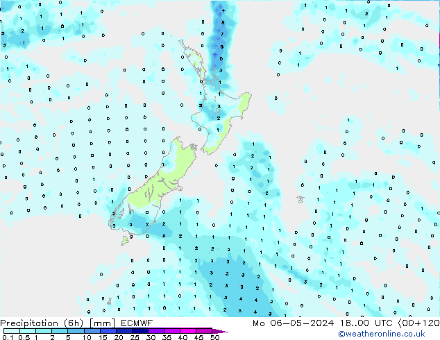 Z500/Rain (+SLP)/Z850 ECMWF Mo 06.05.2024 00 UTC