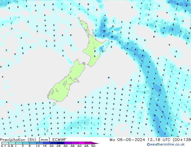 Z500/Rain (+SLP)/Z850 ECMWF пн 06.05.2024 18 UTC