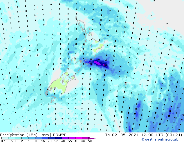 Yağış (12h) ECMWF Per 02.05.2024 00 UTC