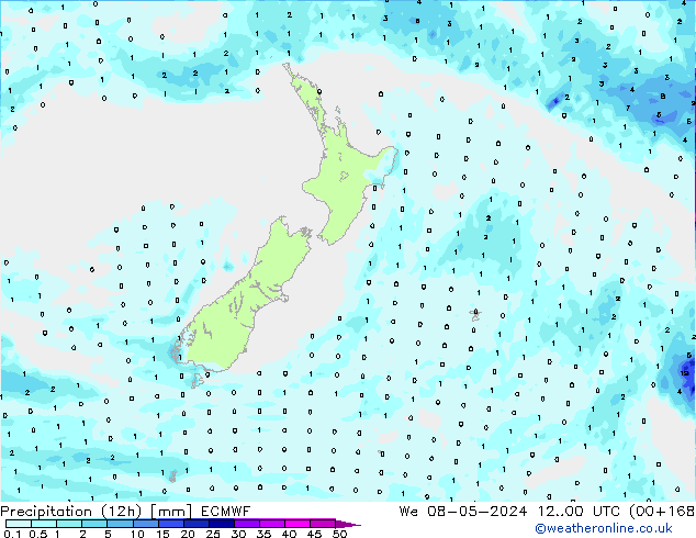 Nied. akkumuliert (12Std) ECMWF Mi 08.05.2024 00 UTC