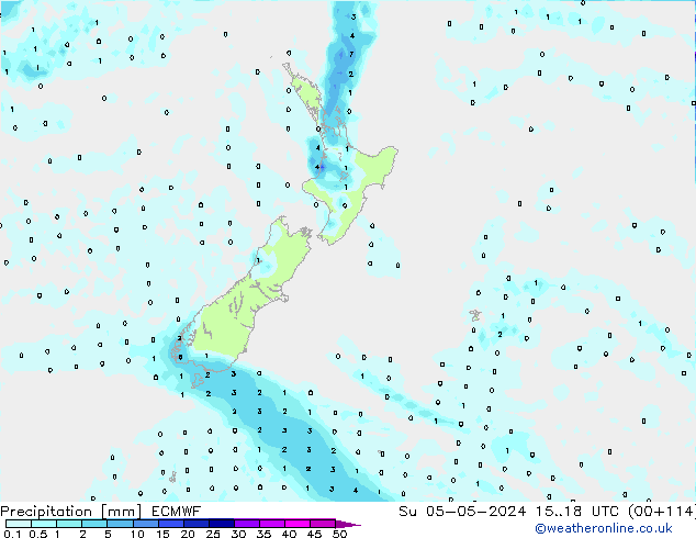 Yağış ECMWF Paz 05.05.2024 18 UTC