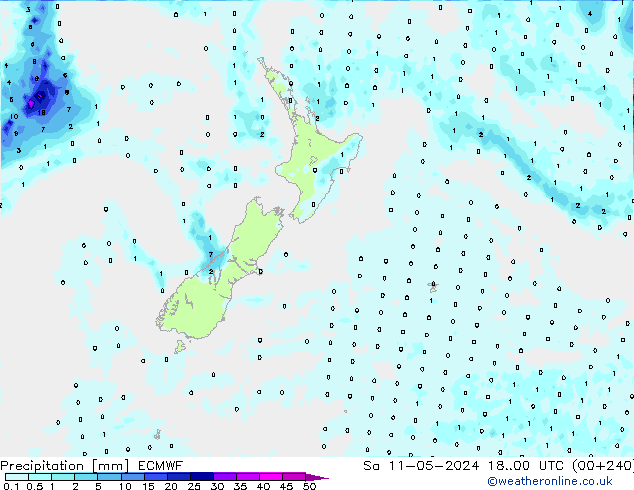 Precipitation ECMWF Sa 11.05.2024 00 UTC