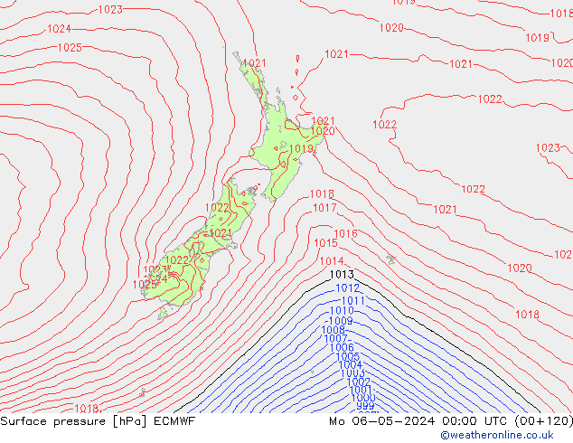 pression de l'air ECMWF lun 06.05.2024 00 UTC