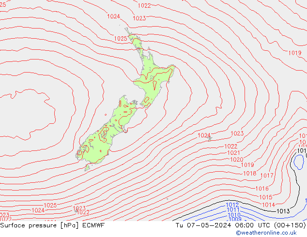 Pressione al suolo ECMWF mar 07.05.2024 06 UTC