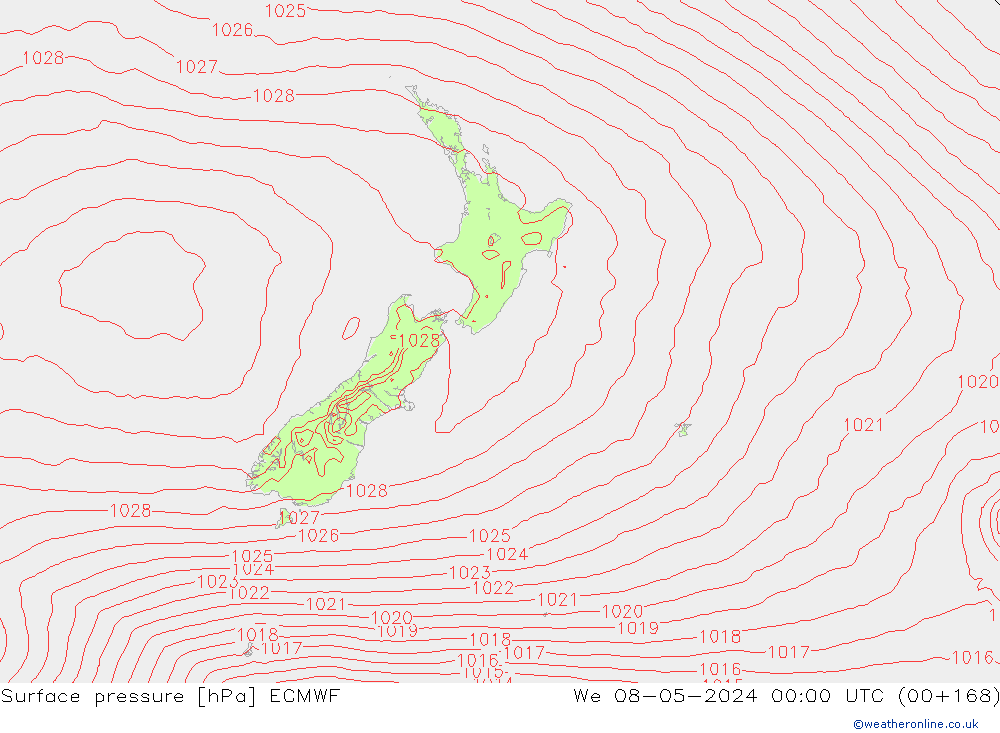 Bodendruck ECMWF Mi 08.05.2024 00 UTC