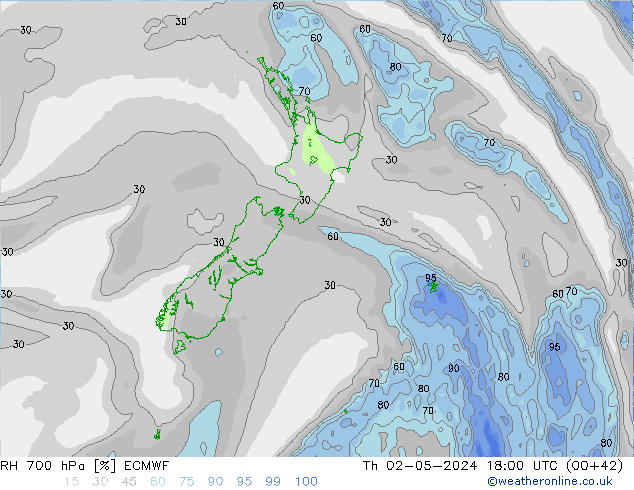 RH 700 hPa ECMWF Th 02.05.2024 18 UTC