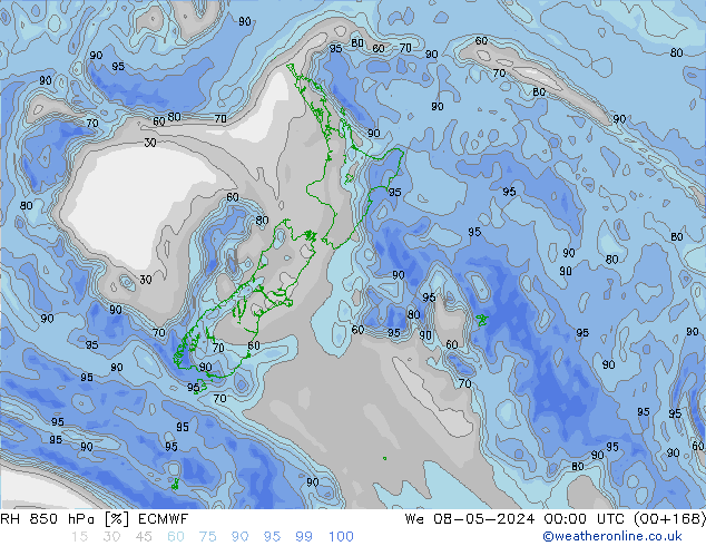 RH 850 hPa ECMWF We 08.05.2024 00 UTC