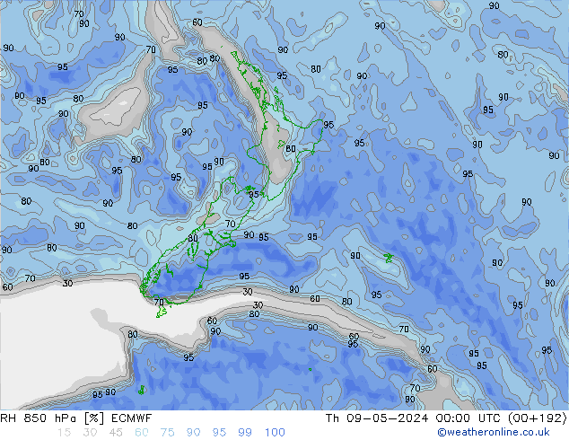 RH 850 hPa ECMWF Th 09.05.2024 00 UTC