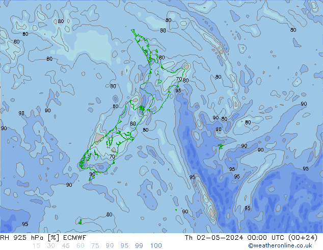 RH 925 hPa ECMWF Th 02.05.2024 00 UTC