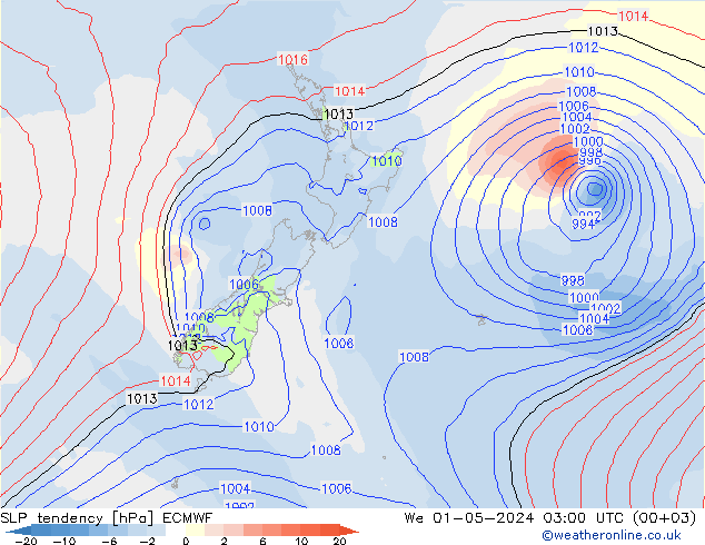 SLP tendency ECMWF We 01.05.2024 03 UTC