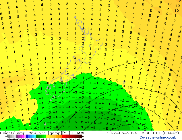 Z500/Rain (+SLP)/Z850 ECMWF Th 02.05.2024 18 UTC