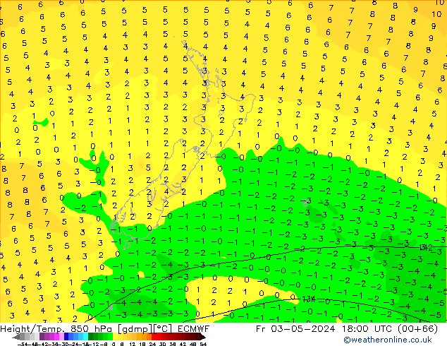 Z500/Rain (+SLP)/Z850 ECMWF Fr 03.05.2024 18 UTC