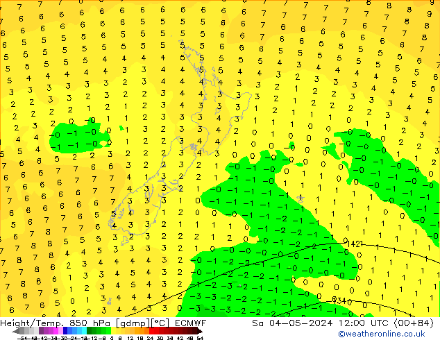 Z500/Rain (+SLP)/Z850 ECMWF  04.05.2024 12 UTC