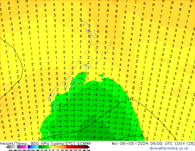 Z500/Rain (+SLP)/Z850 ECMWF Mo 06.05.2024 06 UTC