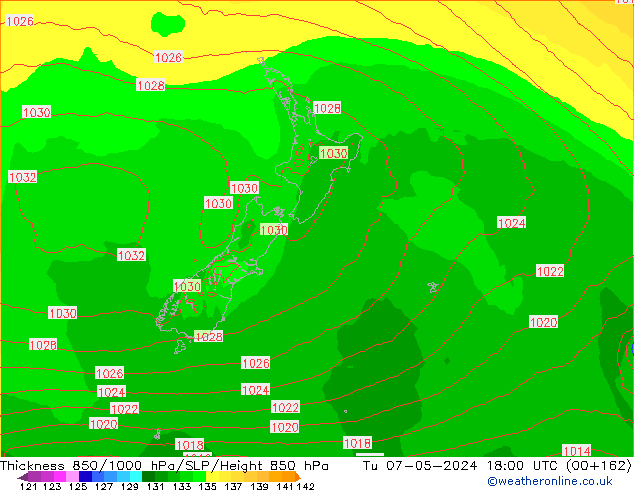 Thck 850-1000 hPa ECMWF  07.05.2024 18 UTC