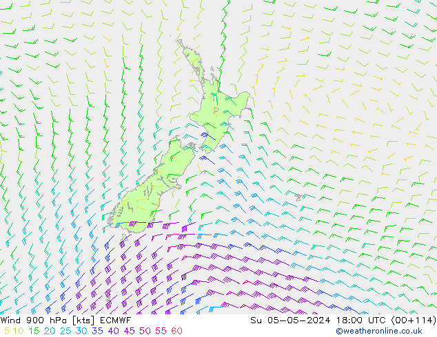 Wind 900 hPa ECMWF Su 05.05.2024 18 UTC