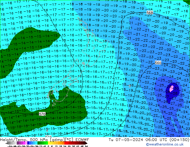 Z500/Rain (+SLP)/Z850 ECMWF mar 07.05.2024 06 UTC