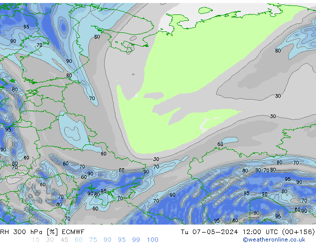 RH 300 hPa ECMWF mar 07.05.2024 12 UTC