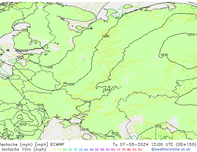 Isotachs (mph) ECMWF Ter 07.05.2024 12 UTC