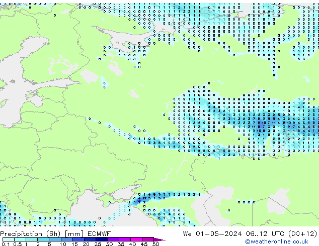 Z500/Rain (+SLP)/Z850 ECMWF ср 01.05.2024 12 UTC