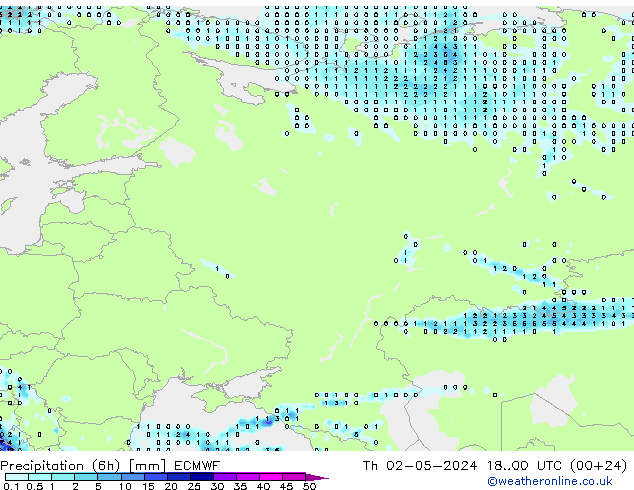 Z500/Rain (+SLP)/Z850 ECMWF Čt 02.05.2024 00 UTC