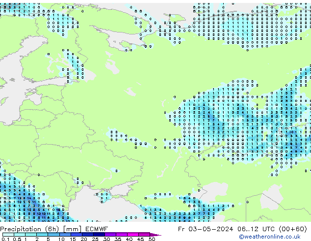 Z500/Yağmur (+YB)/Z850 ECMWF Cu 03.05.2024 12 UTC