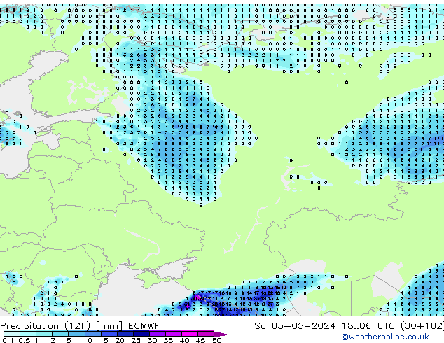 Précipitation (12h) ECMWF dim 05.05.2024 06 UTC