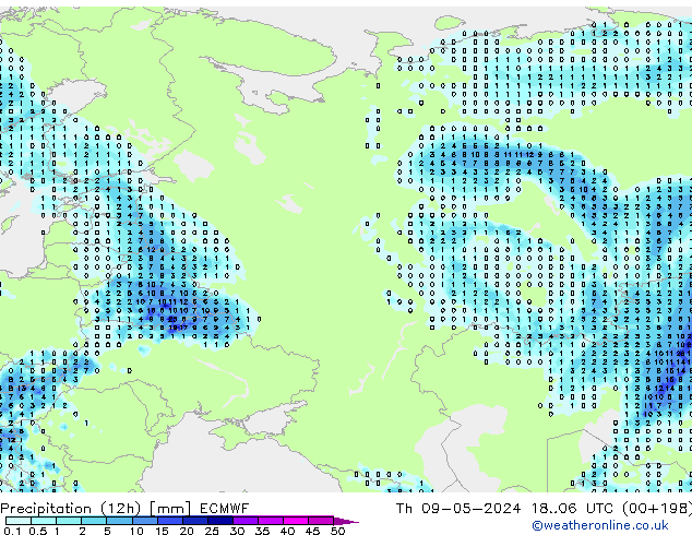 Yağış (12h) ECMWF Per 09.05.2024 06 UTC