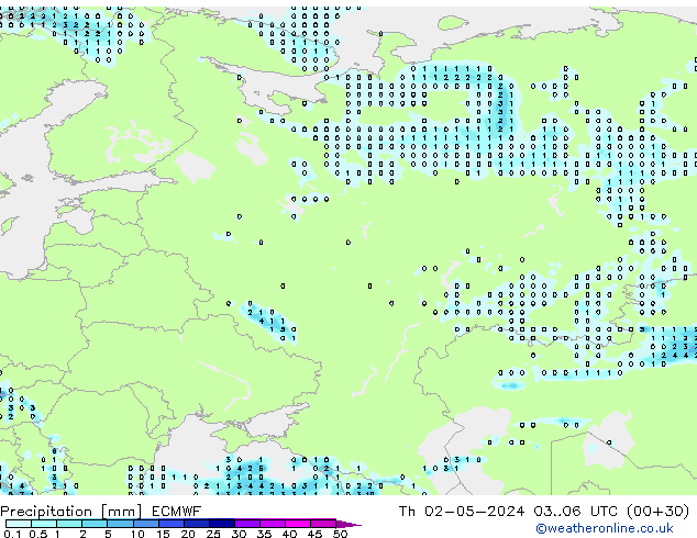 Precipitation ECMWF Th 02.05.2024 06 UTC